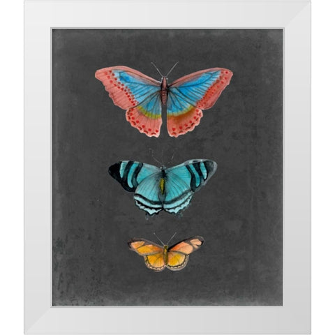 Butterflies on Slate III White Modern Wood Framed Art Print by McCavitt, Naomi