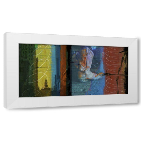36x72 Boot Collage (ASH) White Modern Wood Framed Art Print by Jasper, Sisa