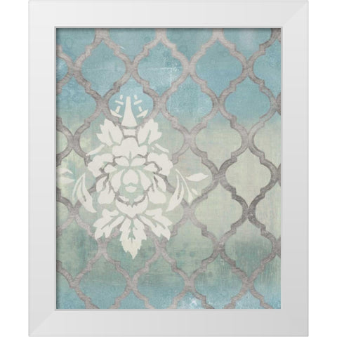 Teal and Arabesque II White Modern Wood Framed Art Print by Studio W