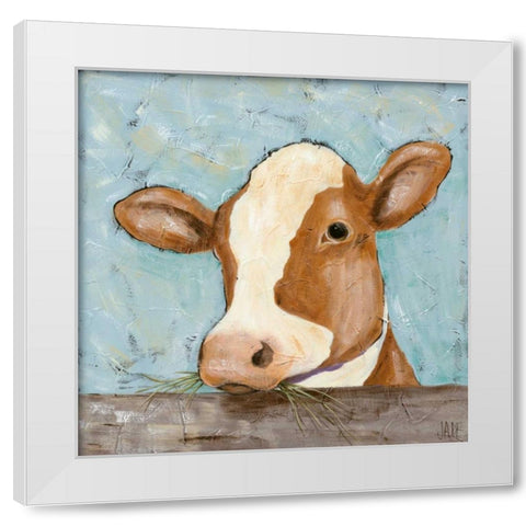 Daisy White Modern Wood Framed Art Print by Reynolds, Jade