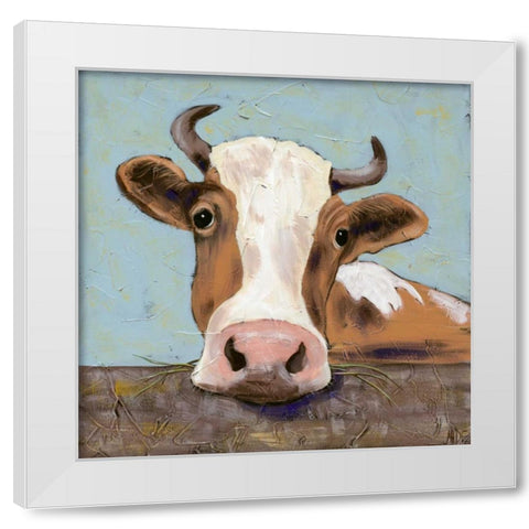 Bessy White Modern Wood Framed Art Print by Reynolds, Jade