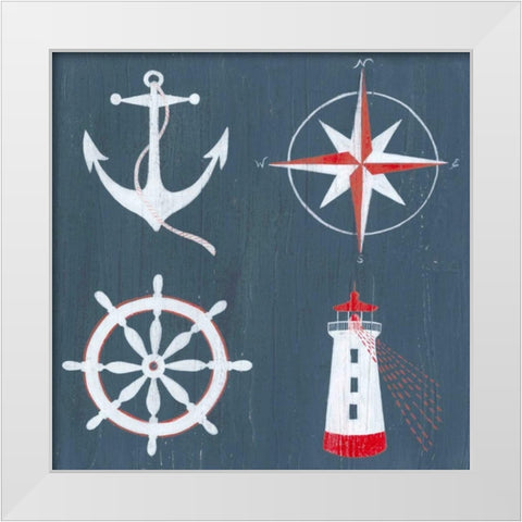 Nautical Quadrant I White Modern Wood Framed Art Print by Popp, Grace