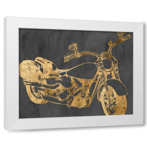 Motorcycle Bling I White Modern Wood Framed Art Print by Goldberger, Jennifer