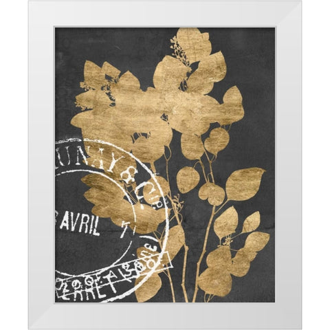 Postage Leaves III White Modern Wood Framed Art Print by Goldberger, Jennifer