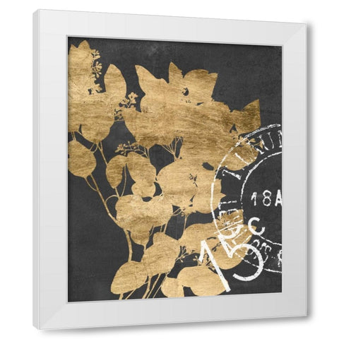 Postage Leaves IV White Modern Wood Framed Art Print by Goldberger, Jennifer
