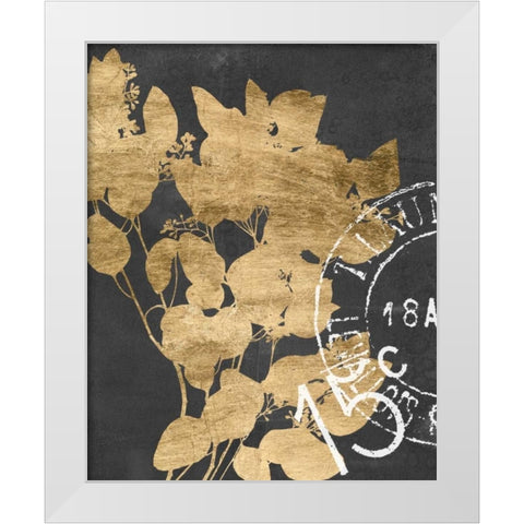 Postage Leaves IV White Modern Wood Framed Art Print by Goldberger, Jennifer