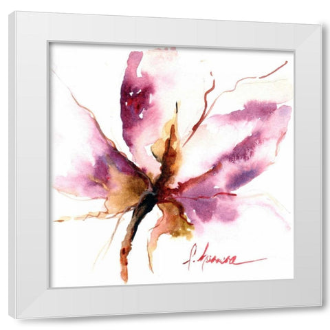 Blooms Hermanas I White Modern Wood Framed Art Print by Herrera, Leticia