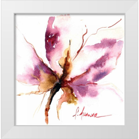 Blooms Hermanas I White Modern Wood Framed Art Print by Herrera, Leticia