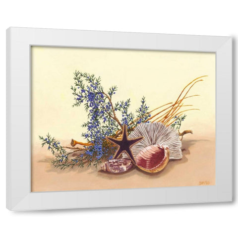 Sea Still Life I White Modern Wood Framed Art Print by Miller, Dianne