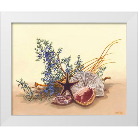 Sea Still Life I White Modern Wood Framed Art Print by Miller, Dianne