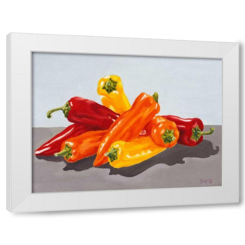 Pepper Collection I White Modern Wood Framed Art Print by Miller, Dianne