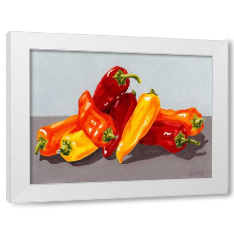 Pepper Collection II White Modern Wood Framed Art Print by Miller, Dianne