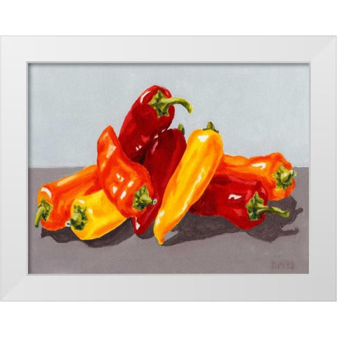 Pepper Collection II White Modern Wood Framed Art Print by Miller, Dianne