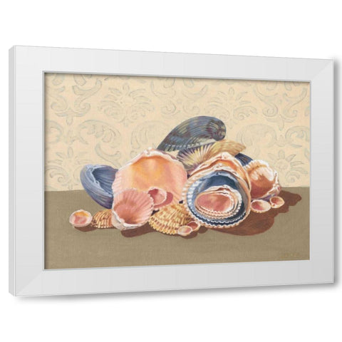 Shell Collection I White Modern Wood Framed Art Print by Miller, Dianne