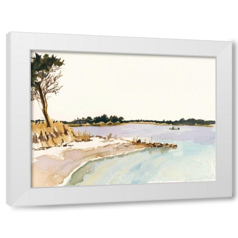 Minimalist Coastline I White Modern Wood Framed Art Print by Miller, Dianne