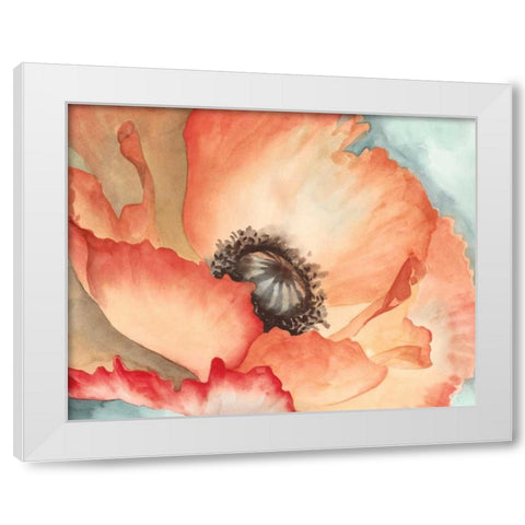 Watercolor Poppy II White Modern Wood Framed Art Print by Meagher, Megan