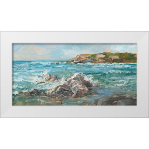Impasto Ocean View II White Modern Wood Framed Art Print by Harper, Ethan