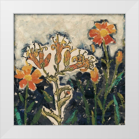 Floral Cutout I White Modern Wood Framed Art Print by Meagher, Megan