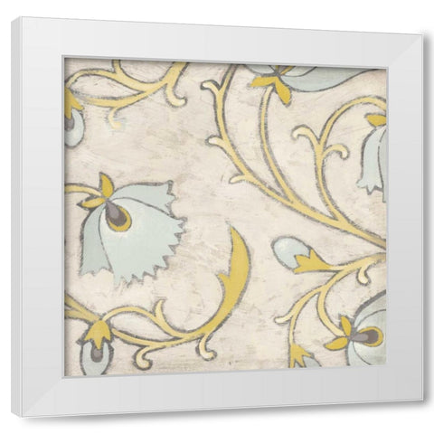 Spa Floral Fresco I White Modern Wood Framed Art Print by Vess, June Erica