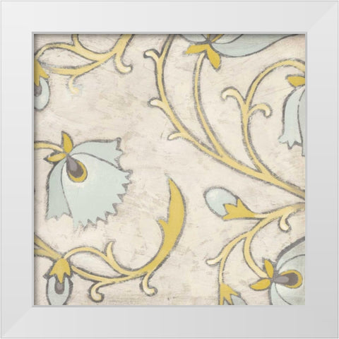 Spa Floral Fresco I White Modern Wood Framed Art Print by Vess, June Erica