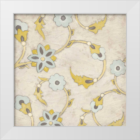 Spa Floral Fresco II White Modern Wood Framed Art Print by Vess, June Erica