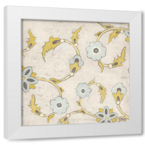 Spa Floral Fresco III White Modern Wood Framed Art Print by Vess, June Erica
