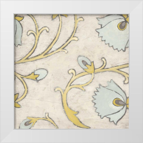 Spa Floral Fresco IV White Modern Wood Framed Art Print by Vess, June Erica