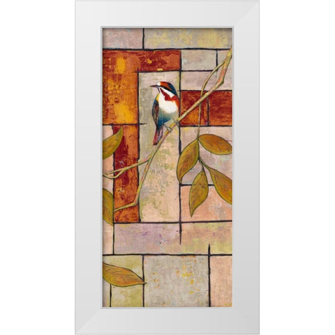 Textured Bird Panel II White Modern Wood Framed Art Print by Altug, Mehmet