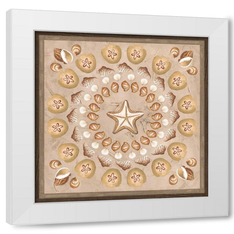 La Mer Medallions I White Modern Wood Framed Art Print by Vess, June Erica