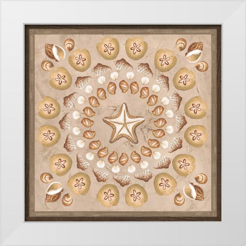 La Mer Medallions I White Modern Wood Framed Art Print by Vess, June Erica