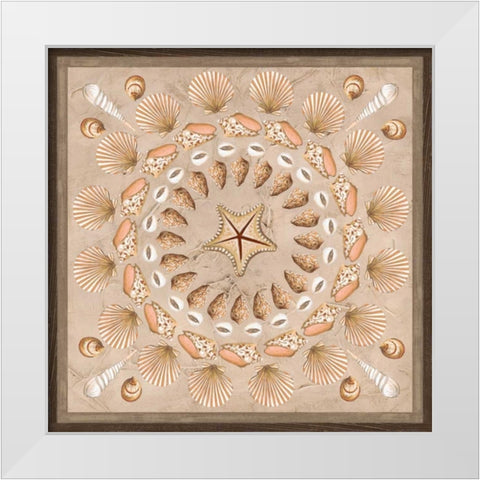 La Mer Medallions II White Modern Wood Framed Art Print by Vess, June Erica