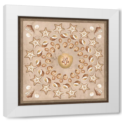 La Mer Medallions III White Modern Wood Framed Art Print by Vess, June Erica