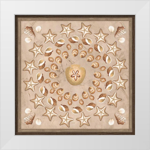 La Mer Medallions III White Modern Wood Framed Art Print by Vess, June Erica