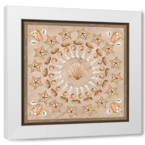 La Mer Medallions IV White Modern Wood Framed Art Print by Vess, June Erica
