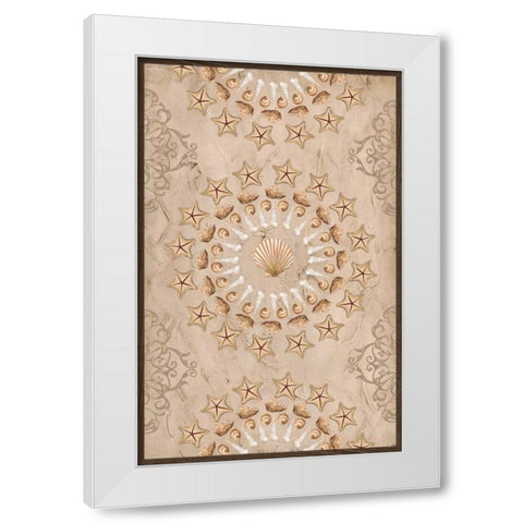 La Mer Medallions VI White Modern Wood Framed Art Print by Vess, June Erica