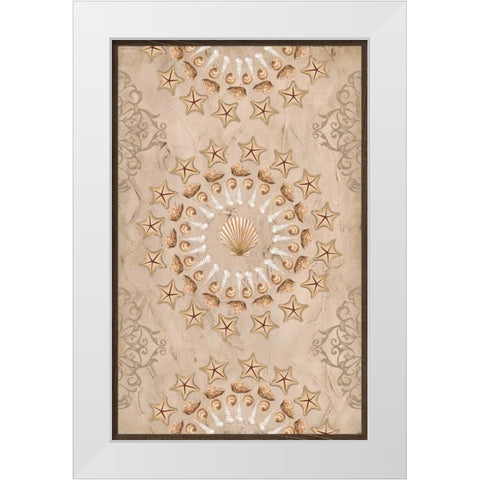 La Mer Medallions VI White Modern Wood Framed Art Print by Vess, June Erica