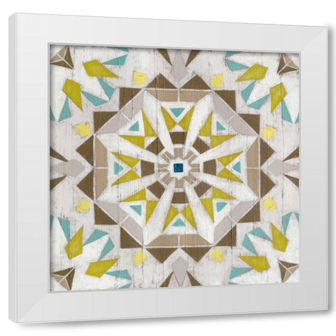 Driftwood Mandala I White Modern Wood Framed Art Print by Vess, June Erica