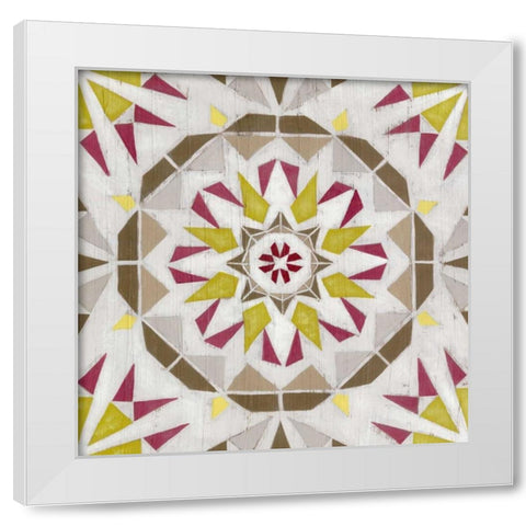 Driftwood Mandala II White Modern Wood Framed Art Print by Vess, June Erica