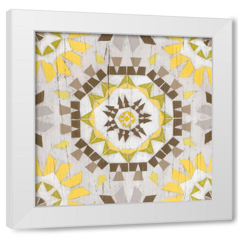 Driftwood Mandala IV White Modern Wood Framed Art Print by Vess, June Erica