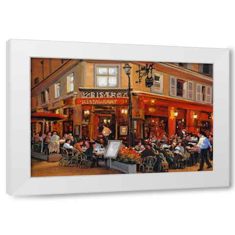 Bistro I White Modern Wood Framed Art Print by OToole, Tim