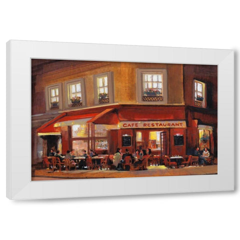 Bistro II White Modern Wood Framed Art Print by OToole, Tim