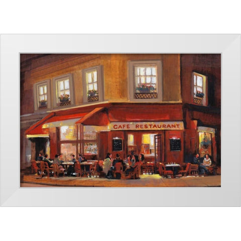 Bistro II White Modern Wood Framed Art Print by OToole, Tim