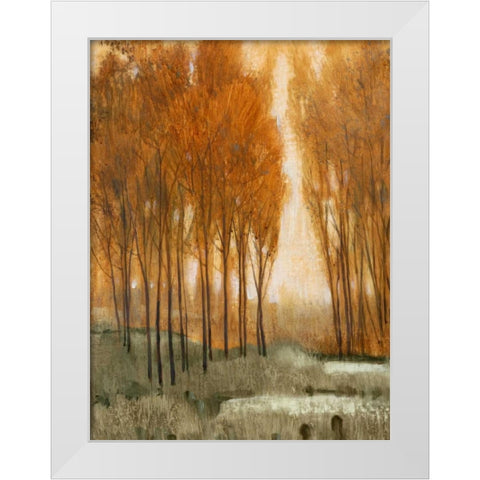 Golden Forest II White Modern Wood Framed Art Print by OToole, Tim