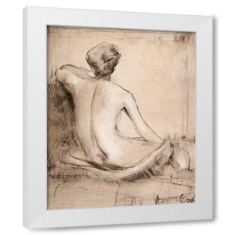 Neutral Nude Study I White Modern Wood Framed Art Print by OToole, Tim