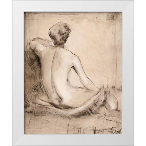 Neutral Nude Study I White Modern Wood Framed Art Print by OToole, Tim