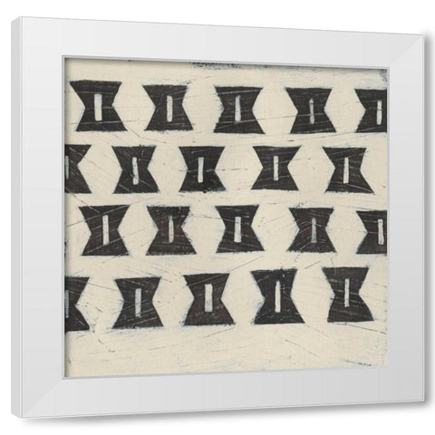 Tribal Patterns I White Modern Wood Framed Art Print by Vess, June Erica