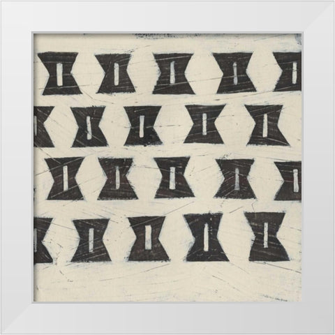 Tribal Patterns I White Modern Wood Framed Art Print by Vess, June Erica