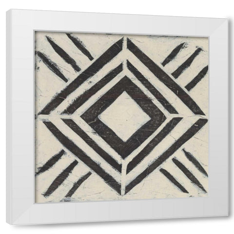 Tribal Patterns V White Modern Wood Framed Art Print by Vess, June Erica