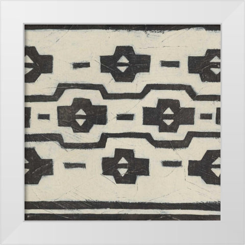 Tribal Patterns VI White Modern Wood Framed Art Print by Vess, June Erica