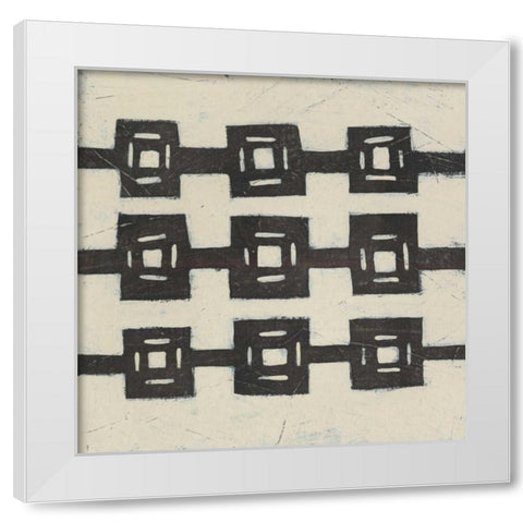 Tribal Patterns VII White Modern Wood Framed Art Print by Vess, June Erica